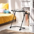 thumbnail image 3 of Homy Casa Adjustable Height End Table, Folding Design with Cup Holder, Black, 3 of 12