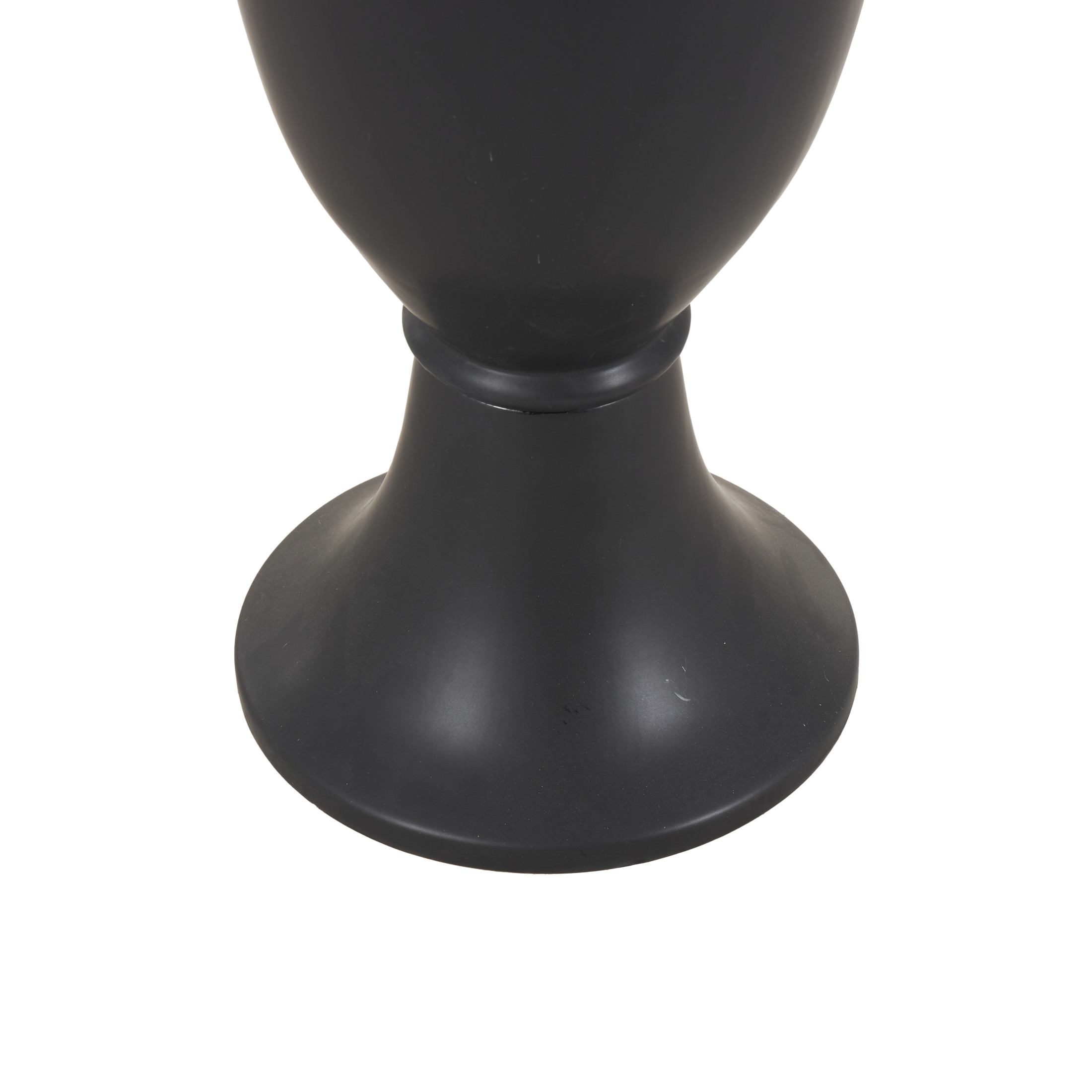 DecMode 30" Fluted Urn Shaped Black Ceramic Vase with Arch Handles