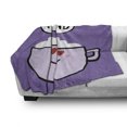 thumbnail image 2 of Lettering Soft Flannel Fleece Throw Blanket, Morning Weekend Written Smiling Coffee Cup, Cozy Plush for Indoor and Outdoor Use, 60" x 80", Violet Lilac, by Ambesonne, 2 of 5