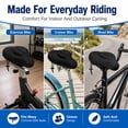 thumbnail image 7 of Gel Bike Seat Cushion Cover - Extra Soft & Breathable Exercise Bicycle Seat Pad with Wide Foam Padding for Men & Women - Fits Cruiser, Stationary & Road Bikes, 7 of 7