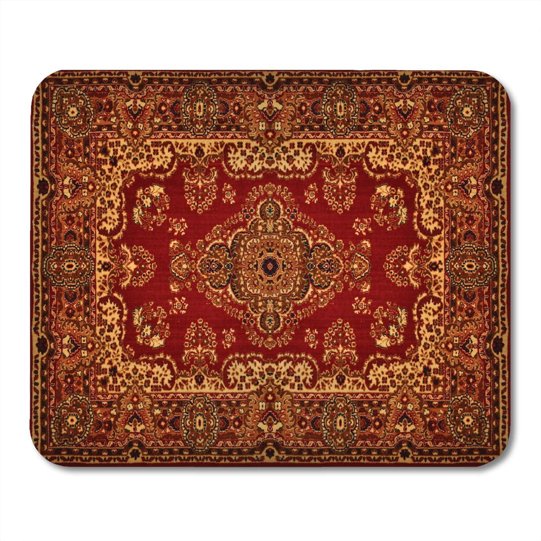 SIDONKU Red Oriental Persian Carpet Pattern Old Royal Ethnic