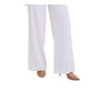 thumbnail image 3 of Calvin Klein Women's X Fit Solid Wide Leg Pants White Size 10, 3 of 3