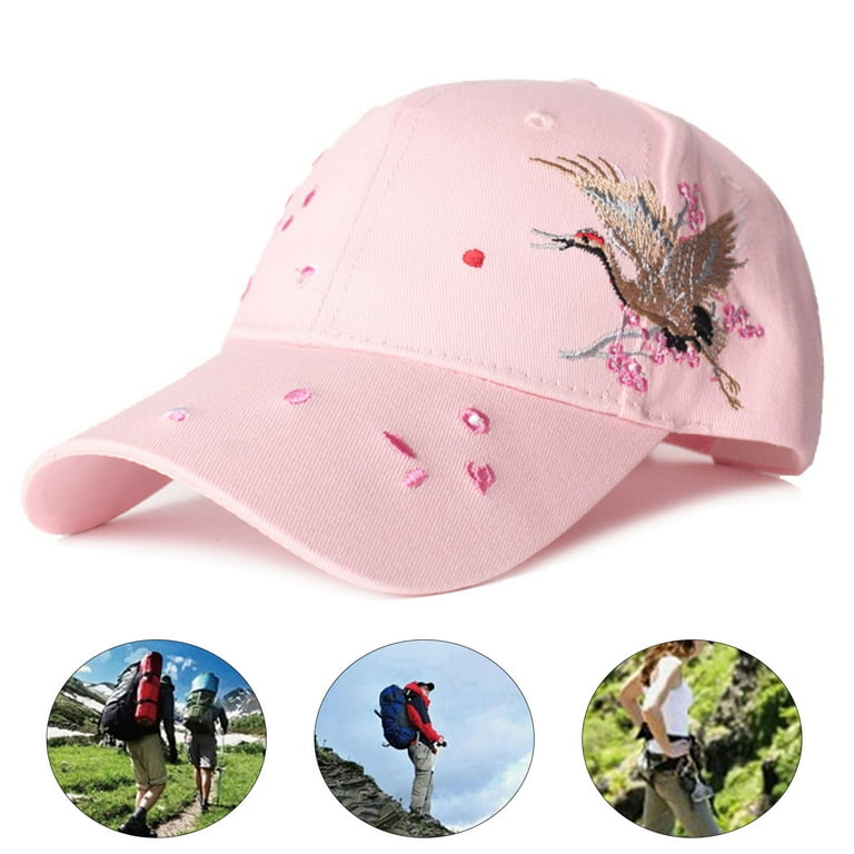 D-groee Baseball Cap for Women Chinese Style Bird Flower Embroidery Ball Caps Summer Sun Casual Hat Adjustable, Women's, Size: One size, Black