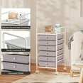 thumbnail image 6 of 6-Tier Utility Cart with 6 Drawers, Rolling Utility Cart with 2 Lockable Caster Wheels, Multipurpose Mobile Rolling Drawer Cart for Office Bathroom Kitchen, Gray, 6 of 17