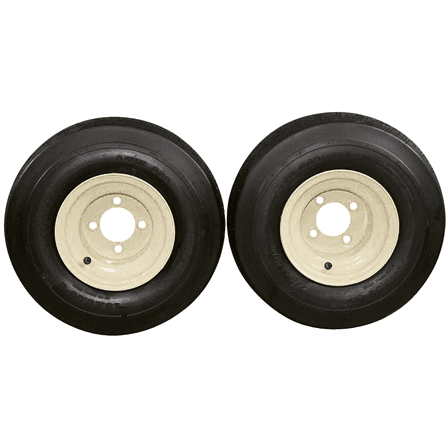 Antego Tire and Wheel 18x8.50-8 with 8x7 Tan Wheel Assembly for Golf Cart and Lawn Mower (Set of 2)