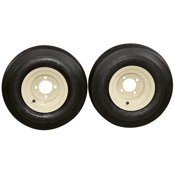 Antego Tire and Wheel 18x8.50-8 with 8x7 Tan Wheel Assembly for Golf Cart and Lawn Mower (Set of 2)