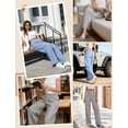 thumbnail image 5 of TEMOFON Womens Wide Leg Striped Pants Casual Comfy Palazzo Lounge Trousers Loose Fit Lightweight Soft Pants L, 5 of 6