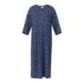 thumbnail image 5 of Aria Women's Sweater Knit 3/4 Sleeve V-Neck Lounger Nightgown with Pockets, Sizes XS to 5X, 5 of 6