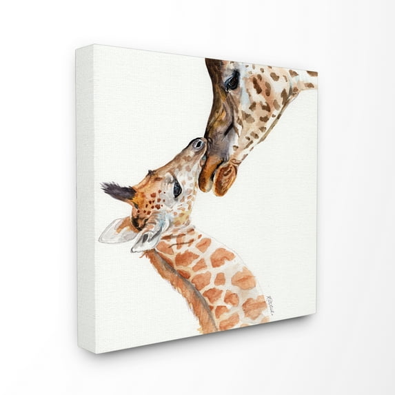 Stupell Industries Giraffe Family Portraits Animal Watercolor Painting Canvas Wall Art, 24 x 24, byJennifer Redstreake