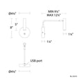 thumbnail image 4 of WAC Lighting Sprig 8" 1-Light LED 3000K Metal Reading Light in White, 4 of 4