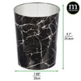 thumbnail image 3 of mDesign Small Round Metal 1.7 Gallon Wastebasket/Recycling Can, Black Marble, 3 of 5