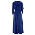 thumbnail image 4 of MDUKONU Women's 2 Piece Sweatsuits Hoodies Crop Sweatshirts High Waisted Split Maxi Skirts Set XXXL Blue, 4 of 5