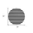 thumbnail image 3 of HomeRoots 560803 8 ft. Round Black & White Round Striped Washable Non Skid Indoor Outdoor Machine Woven Area Rug, 3 of 3