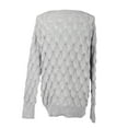 thumbnail image 5 of Diconna Ladies Sweater Hollow Feather Pattern Long Sleeve V Neck Knitted Sweater, 5 of 5