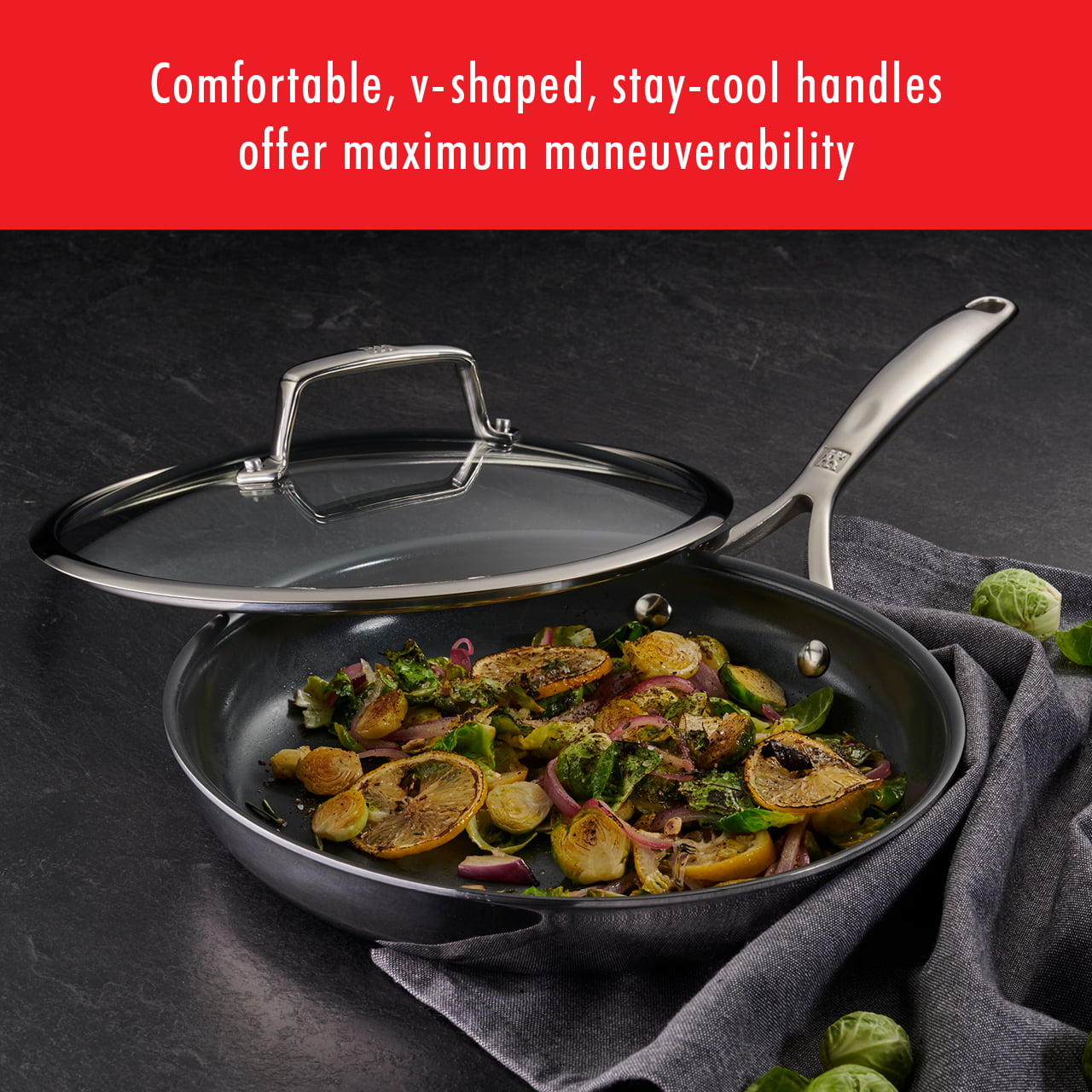 ZWILLING Energy Plus 2-pc Stainless Steel Ceramic Nonstick 10-in & 12-in  Fry Pan Set