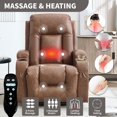 thumbnail image 4 of Power Lift Recliner Chair with Heat and Massage, Lift Chairs for Standing Assistance, 2 Cup Holders, 4 Pockets, USB Charge Port, Breathable Leather, 4 of 6