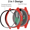 thumbnail image 2 of Pour Compatible Samsung Galaxy Watch 4 44mm Boîtier en Verre Trempé Écran Protecteur Dur Mat PC Cadre de Protection Résistant aux Rayures Couverture Complète Galaxy Watch 4 - Rouge, 2 of 5