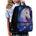 thumbnail image 3 of Pzuqiu Galaxy Rose Horse School Backpack for Teens Girls Stellar Galaxy Kids Travel Backpack Large Capacity Schoolbag 17 Inch Laptop Bag Book Bag Hiking Camping Shoulder Back Pack, 3 of 6