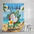 thumbnail image 3 of Summer Beach Shower Curtain, It's 5 O'clock Somewhere Tropical Coconut Floral Waterproof Shower Curtain Set with 12 Hooks Lightweight Bath Curtains Fabric Bathroom Decor 72x72 Inches, 3 of 9