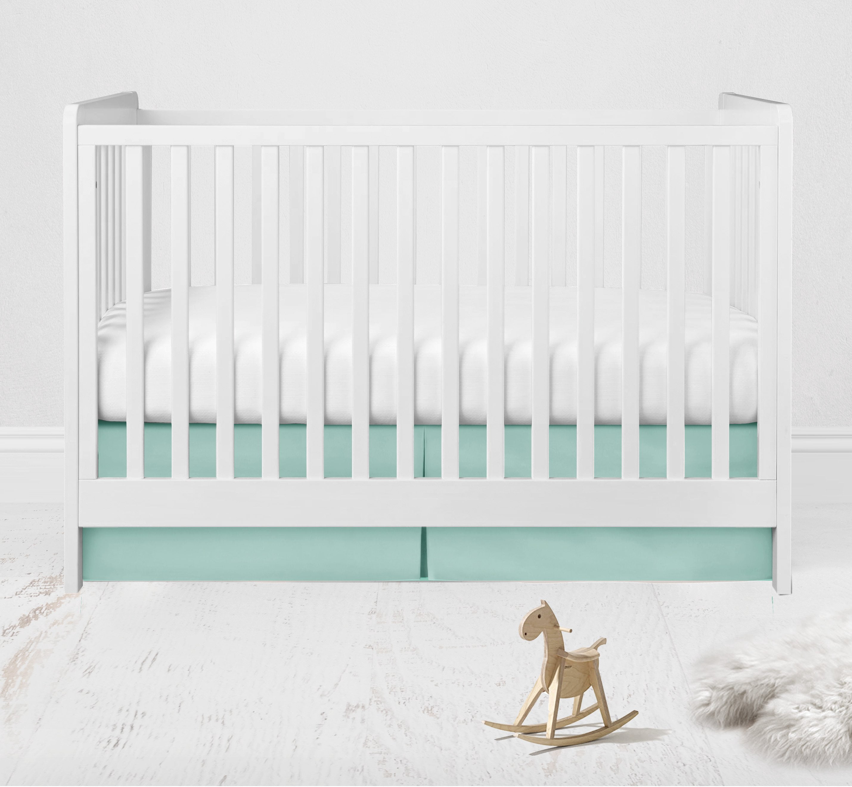 Bacati - Tribal Grid Navy Tailored with 100% Cotton Percale 13 inch drop Crib/Toddler Bed Skirt