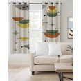 thumbnail image 2 of Sage Green Boho Blackout Curtains, Light Blocking Print Window Curtains, Geometric Bohemian Color Block Thermal Insulated Window Drapes for Living Room Kitchen Cafe 2 Panels, 84"W x 63"L, 2 of 9