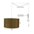 thumbnail image 3 of 1-Light Plug In Swag Pendant Ceiling Light Chocolate Burlap Shade, 16" Wide, 3 of 5