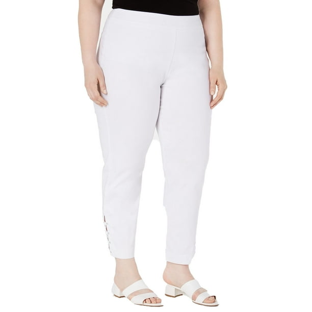 white pull on pants
