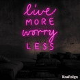 thumbnail image 4 of Craftnamesign Live More Worry Less Neon Sign, Quotes LED Sign, Room Decor, 4 of 4