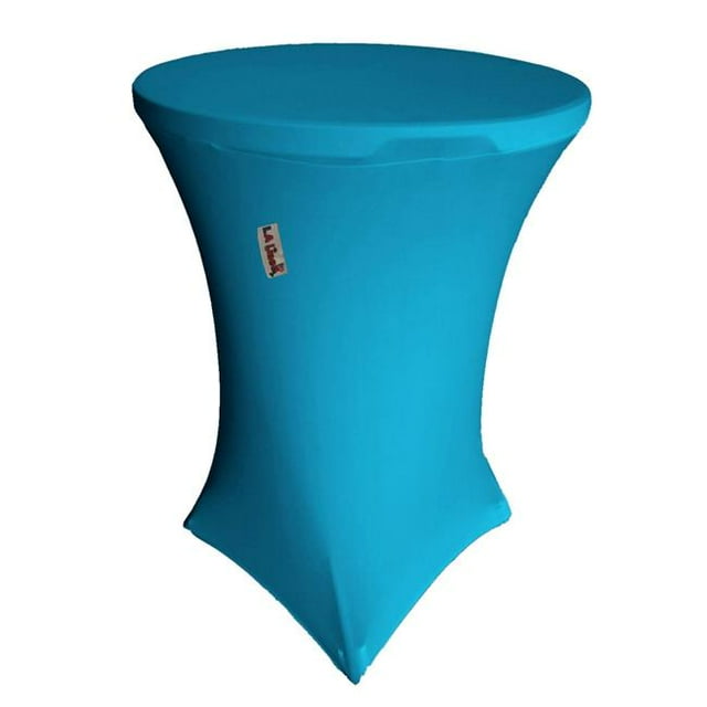 TCSpandex36Rx42H-TurquoiseX52 Ronde Couverture Spandex pour Bar Table Haute Cocktail & 44; Turquoise - 36 & 42 Po.