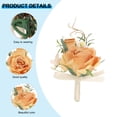 thumbnail image 3 of Uxcell 2 Set Artificial Flower Wrist Corsage and Boutonnieres Set for Men Women Orange, 3 of 5
