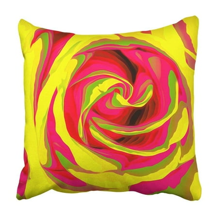 Contemporary Red Roses BPBOP Colorful Contemporary Red And Yellow Rose Abstract Artistic Blooming Blossom Botanical Pillowcase Cover 16x16 inch ()