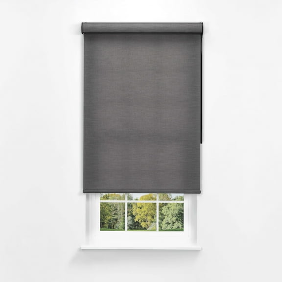 Linen Avenue Cordless Mojave Light-Filtering Cassette Roller Shade with Bloc Wand for Easy Adjustment– Soft Light Control, UV Protection – Slate Skies 18 W X 66 H (Arrives 1/4" Narrower)