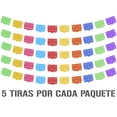 thumbnail image 1 of Papel picado | Guirnaldas | enramado | 5 tiras de 5 metros | diseño de destellos de arcoiris con colores vibrantes colores diferentes | decoración de papel picado (Plástico), 1 of 5
