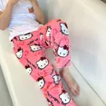 thumbnail image 2 of Sanrio-Pijama de Hello Kitty para mujer, pantalón de franela, de lana Kawaii, de dibujos animados, informal, para el hogar, para Halloween, Otoño, 2024, 2 of 5