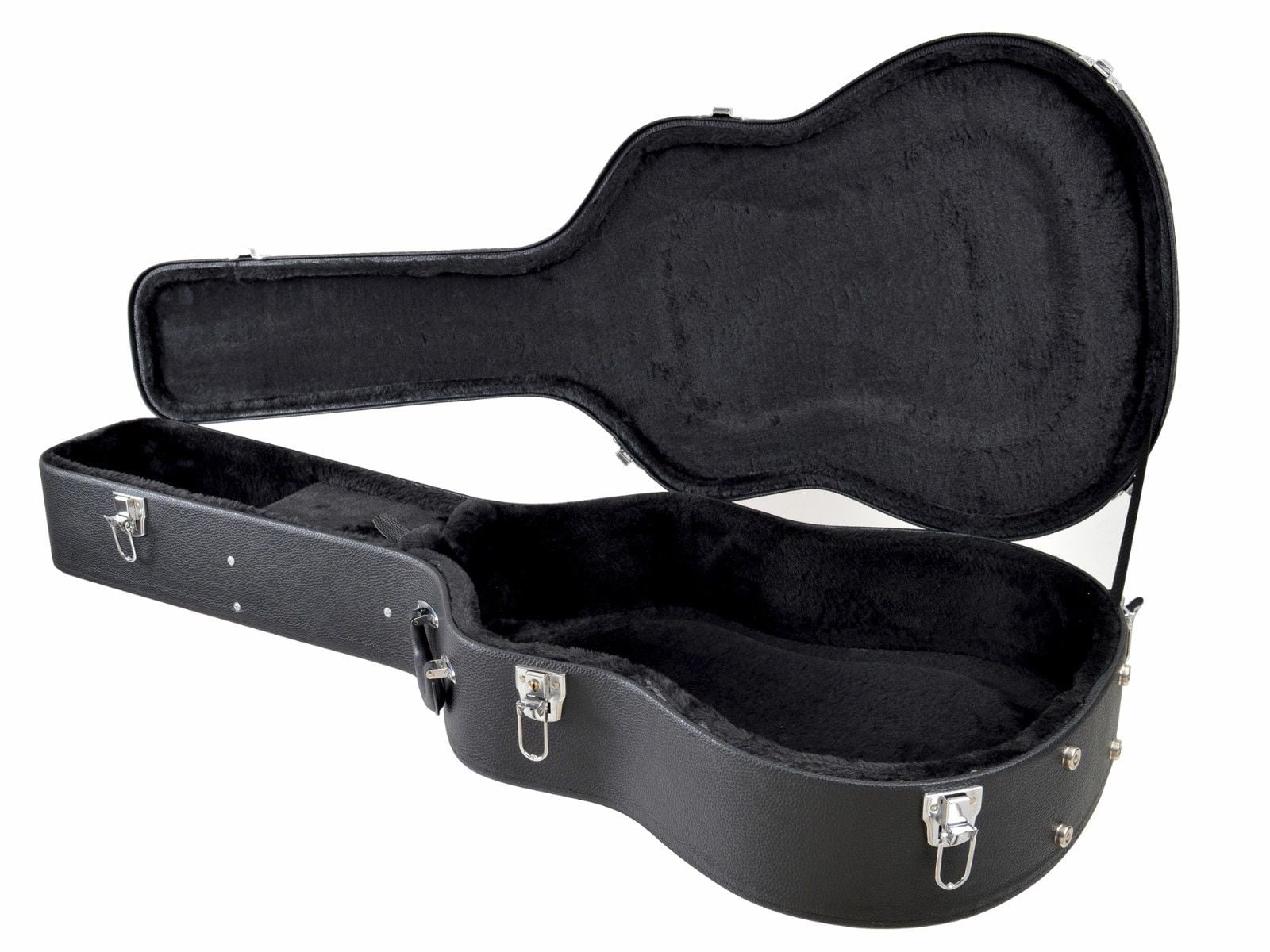 AW 41 Acoustic Dreadnought Guitar Hard Case Wooden Hard Shell Carrying Case with Lock Latch Key Black