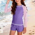 thumbnail image 5 of YABCSAZ Baby Girls Rash Guard Set UPF 50+ UV Swimsuit Long Sleeve Swimwear with Shorts 2 Piece Swim Set Toddler Bathing Suits Printe Suit Kids Size 32 Years, 5 of 10