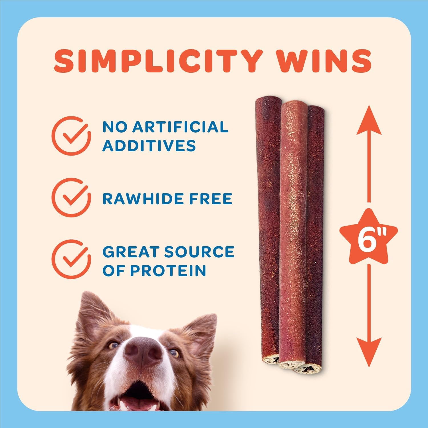 Trusty Paws Beef Collagen Sticks for Dogs, Rawhide-Free Dog Chew Treats, 10 oz, 15-Pack