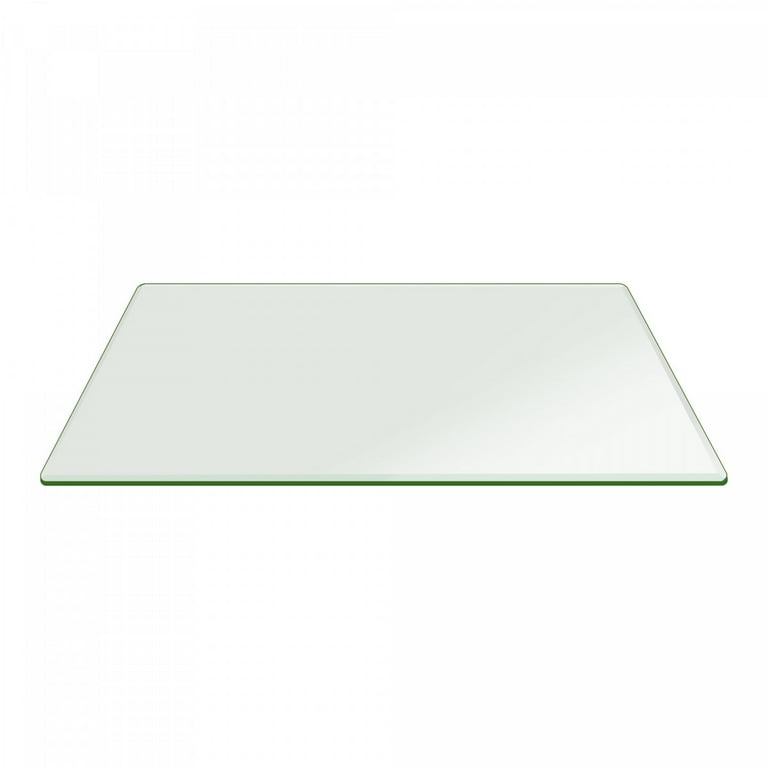 24 in. x 60 in. Clear Rectangle Glass Table Top, 1/2 in. Thick, Beveled Edge Polished Tempered Radius Corners 24 in. x 60 in. Clear Rectangle Glass Table Top, 1/2 in. Thick, Beveled Edge Polished Tempered Radius Corners