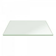 24 x 48 Inch Rectangle Glass Table Top 1/2 Inch Thick Clear Tempered Glass With Bevel Edge Polished Radius Corners