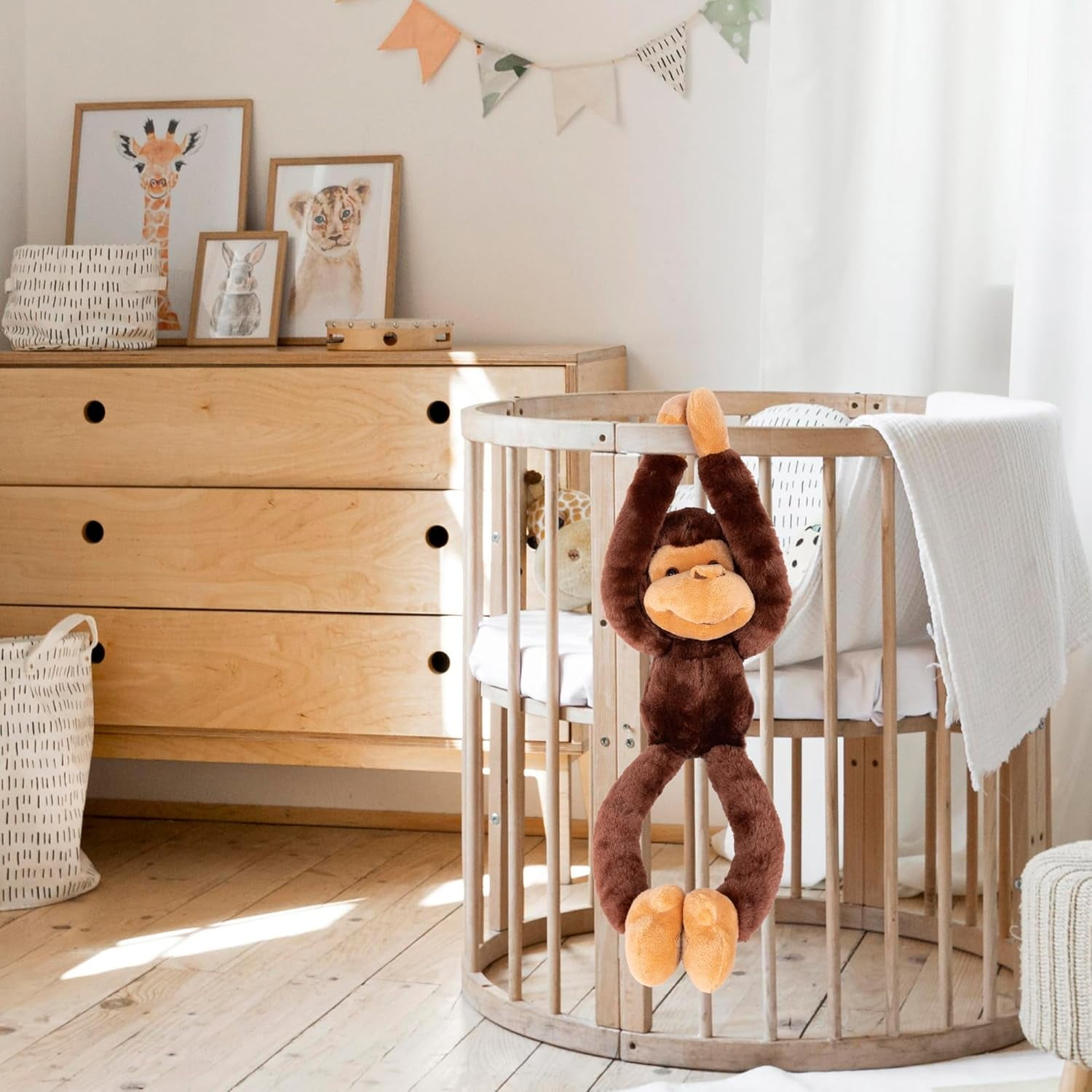 ArtCreativity 23" Long Arm Plush Monkey – Soft Hanging Stuffed Animal for Kids Ages 3+, Monkey Character, Nursery Decor & Gifts
