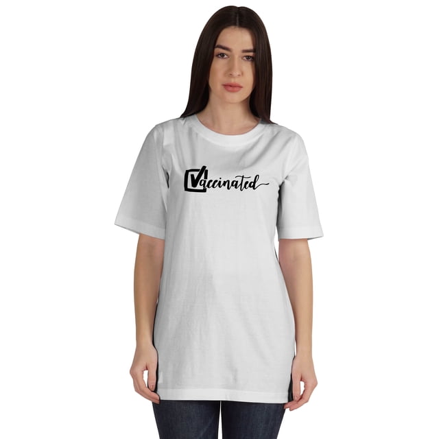 Inkmeso T-shirt à Col Rond Amusant Pro-Vaccin Vacciné pour Femmes