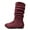 BURGUNDY, variant on BURUDANI Girl's Kid's Cute Zipper Flat Heel Mid Calf Boot Shoes BLVD-K BLACK Size 13