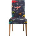 thumbnail image 1 of RYLABLUE Dinosaur Pattern Stretch Chair Cover Protector Seat Slipcover for Dining Room Hotel Wedding Party Set of 1, 1 of 5
