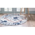 thumbnail image 3 of Rugs.com Morocco Collection Rug – 7 Ft Round Light Blue High-Pile Rug Perfect For Kitchens, Dining Rooms, 3 of 9