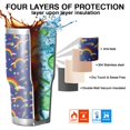 thumbnail image 7 of 30oz Dark Blue Rainbow Pattern Tumblers Stainless Steel Tumbler with Lid and Straw,Vacuum Insulated Double Wall Travel Tumbler Cups Mug with Cleaning Brush for Coffee,Tea, 7 of 7