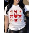 thumbnail image 1 of Camiseta con estampado de corazón y Cupido para San Valentín - Camiseta informal de manga corta y cuello redondo para mujer, suave y deportiva., 1 of 6