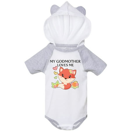 

Inktastic My Godmother Loves Me- little fox Gift Baby Boy or Baby Girl Bodysuit