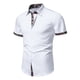 thumbnail image 2 of Mens Manga Corta Botón Abajo Camisas Empalmadas Girar Abajo Cuello, Ligero Negocio Casual Hombres Camisas de Verano, 2 of 9