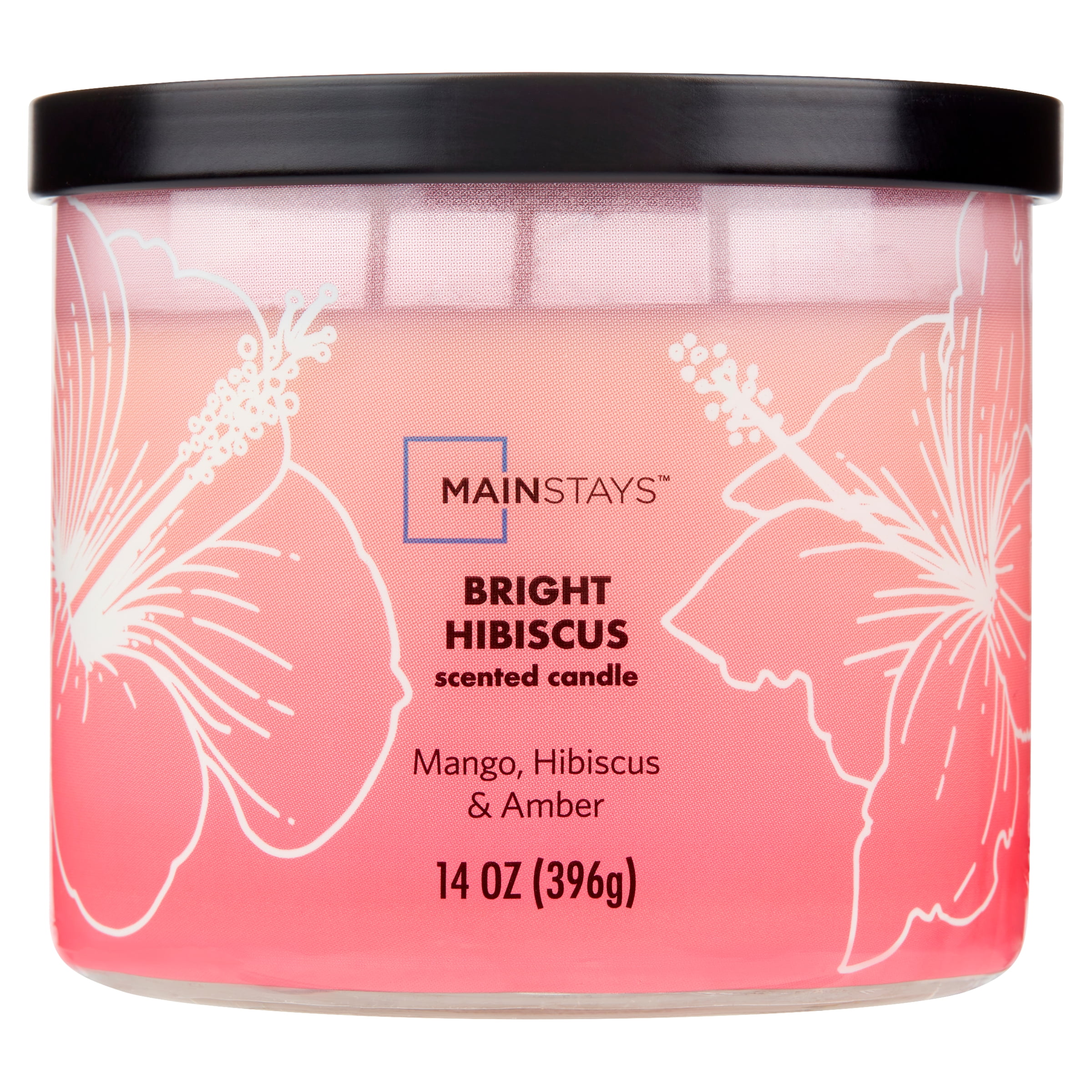 Mainstays 3-Wick Ombre Wrap Bright Hibiscus Scented Candle, 14 oz