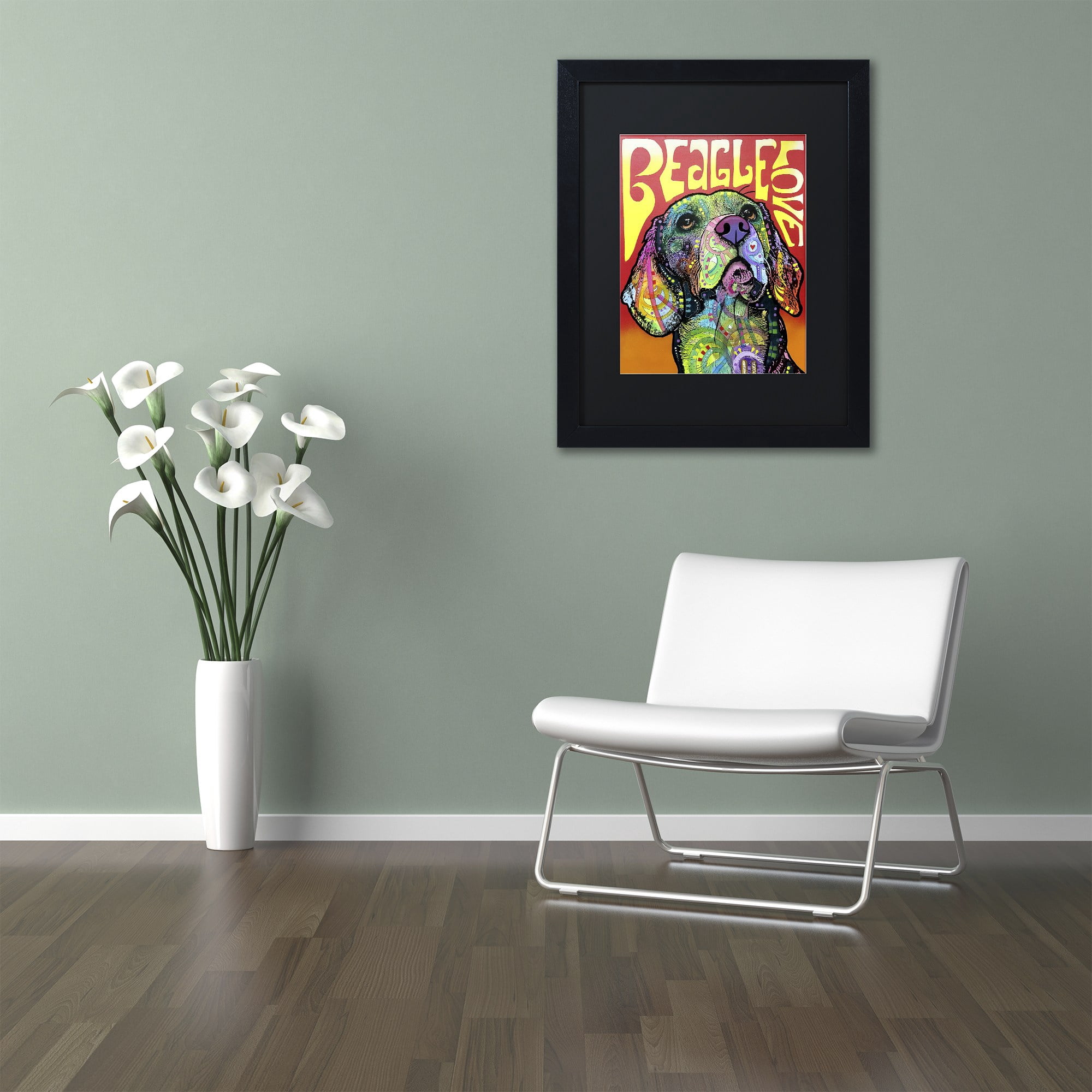 Trademark Fine Art 'Beagle Love' Canvas Art by Dean Russo, Black Matte, Black Frame